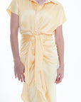 Vestido Midi Satinado Amarillo