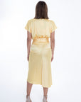Vestido Midi Satinado Amarillo