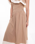 Conjunto Asimétrico con Volantes Beige