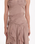 Vestido Largo con Olanes