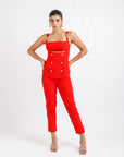 Conjunto Pantalon y Top Rojo