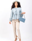 Blusa Manga Larga Azul