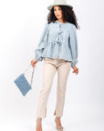 Blusa Manga Larga Azul