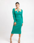 Vestido Verde Manga Larga