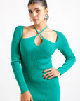 Vestido Verde Manga Larga