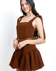Vestido Cafécon Lazo en los Tirantes