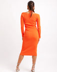 Vestido Largo Punto Naranja