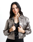 Chaqueta Brillante Plateada