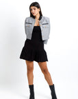 Blazer cropped estilo a cuadros