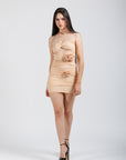 Vestido Corto Beige