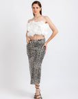 Falda de Estampado Animal Print Midi
