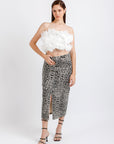 Falda de Estampado Animal Print Midi