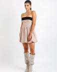 Vestido Beige con Negro Corto