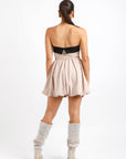 Vestido Beige con Negro Corto