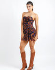 Vestido Multicolor con Flores Corto