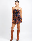Vestido Multicolor con Flores Corto