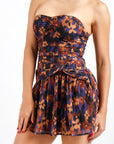 Vestido Multicolor con Flores Corto