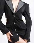 Vestido Corto Negro con Brillos