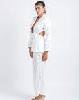 Conjunto blanco con Rosas y Perlas