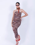 Vestido Largo Animal Print