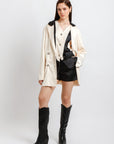 Conjunto Tres Piezas Beige con Negro