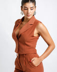 Conjunto Marron Chaleco y Pantalon