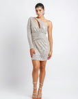 Vestido Corto Lentejuela Plata