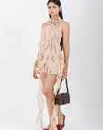 Vestido Corto Lazos beige