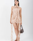 Vestido Corto Lazos beige