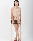 Vestido Corto Lazos beige