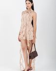 Vestido Corto Lazos beige