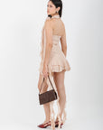 Vestido Corto Lazos beige