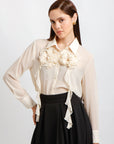 Blusa Manga Larga beige