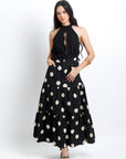 Falda Midi de Lunares Blancos