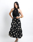 Falda Midi de Lunares Blancos