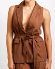 Conjunto Blazer y Pantalón Cafe