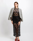 Blazer Punto Rayas Blanco con Negro