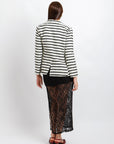 Blazer Punto Rayas Blanco con Negro