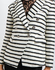 Blazer Punto Rayas Blanco con Negro