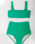 Bikini Tres Piezas Top Panti Falda Verde