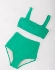 Bikini Tres Piezas Top Panti Falda Verde