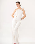 Conjunto Ivory con Corset y Pantalón Acampanado