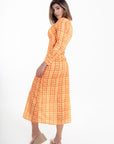 Vestido Midi Camisero Naranja