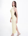 Conjunto Amarillo Top Halter y Falda Midi