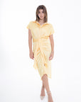 Vestido Midi Satinado Amarillo