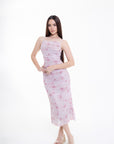 Vestido Midi Rosa Floral