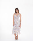 Vestido Midi Floral con Volantes