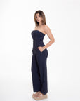 Conjunto Denim Strapless y Pantalon