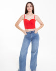 Top Corset Rojo con Tirantes
