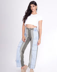 Pantalón Cargo Bicolor Verde y Denim